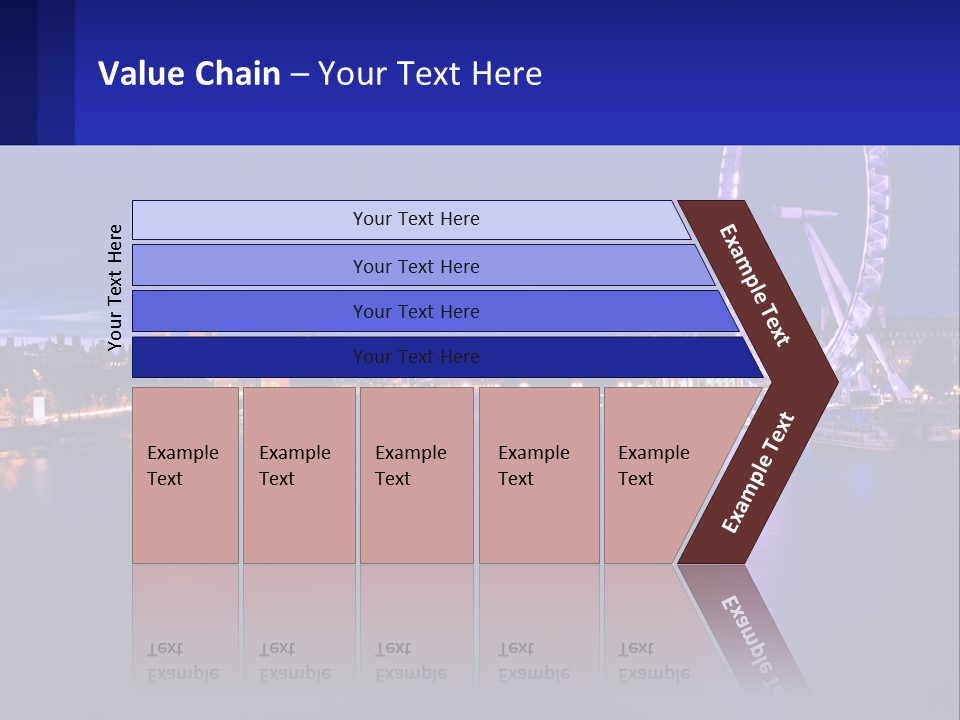 A Ferris Wheel In The Middle Of A River At Night PowerPoint Template