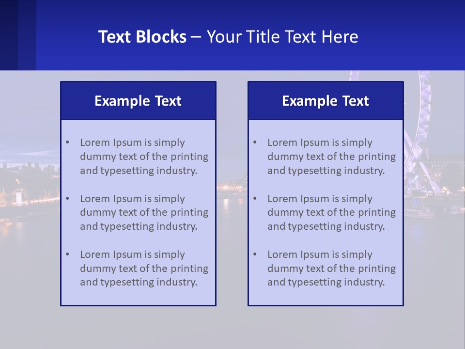 A Ferris Wheel In The Middle Of A River At Night PowerPoint Template
