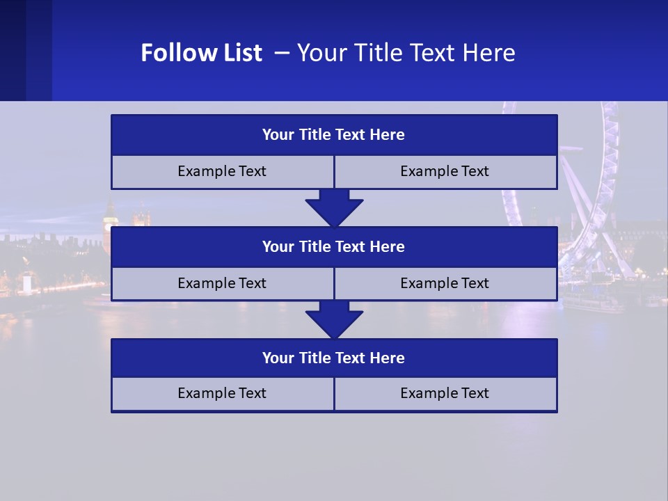 A Ferris Wheel In The Middle Of A River At Night PowerPoint Template