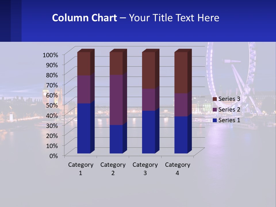A Ferris Wheel In The Middle Of A River At Night PowerPoint Template