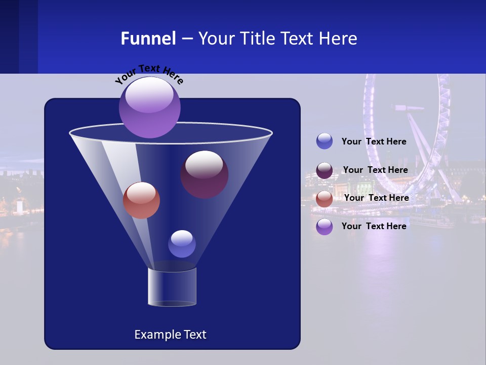 A Ferris Wheel In The Middle Of A River At Night PowerPoint Template