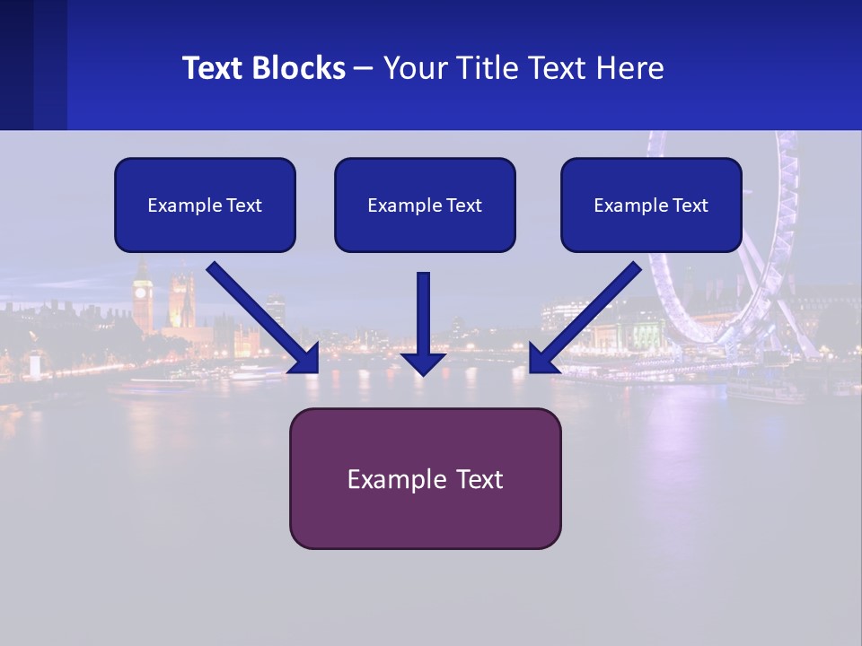 A Ferris Wheel In The Middle Of A River At Night PowerPoint Template
