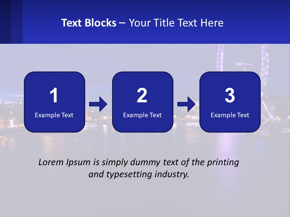 A Ferris Wheel In The Middle Of A River At Night PowerPoint Template