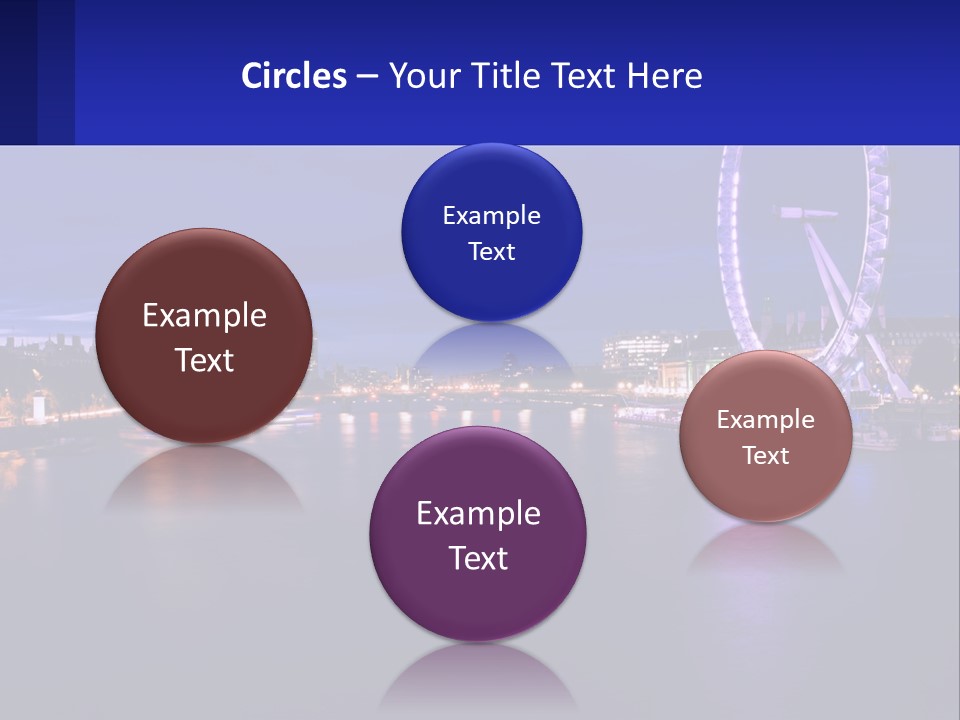 A Ferris Wheel In The Middle Of A River At Night PowerPoint Template