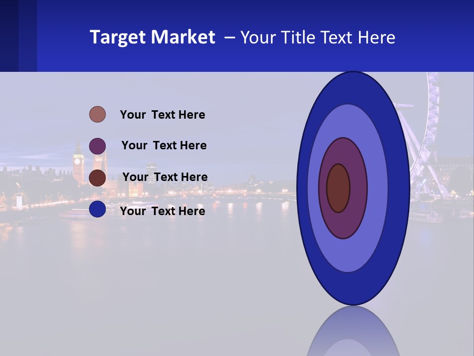 A Ferris Wheel In The Middle Of A River At Night PowerPoint Template