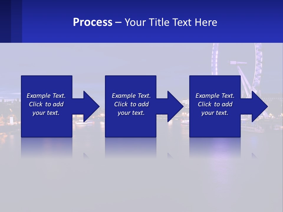 A Ferris Wheel In The Middle Of A River At Night PowerPoint Template