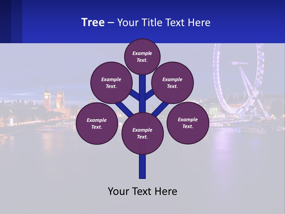 A Ferris Wheel In The Middle Of A River At Night PowerPoint Template