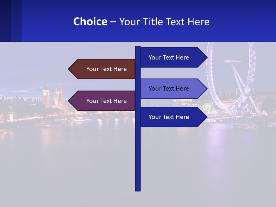 A Ferris Wheel In The Middle Of A River At Night PowerPoint Template