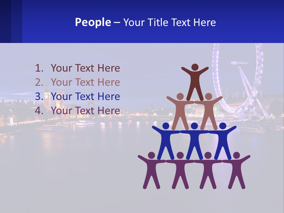 A Ferris Wheel In The Middle Of A River At Night PowerPoint Template