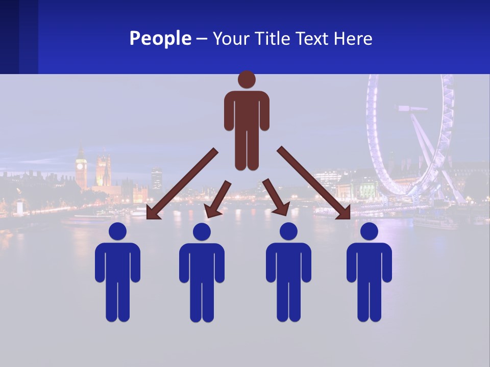 A Ferris Wheel In The Middle Of A River At Night PowerPoint Template