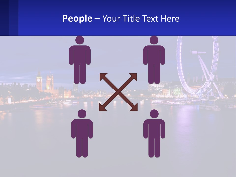 A Ferris Wheel In The Middle Of A River At Night PowerPoint Template