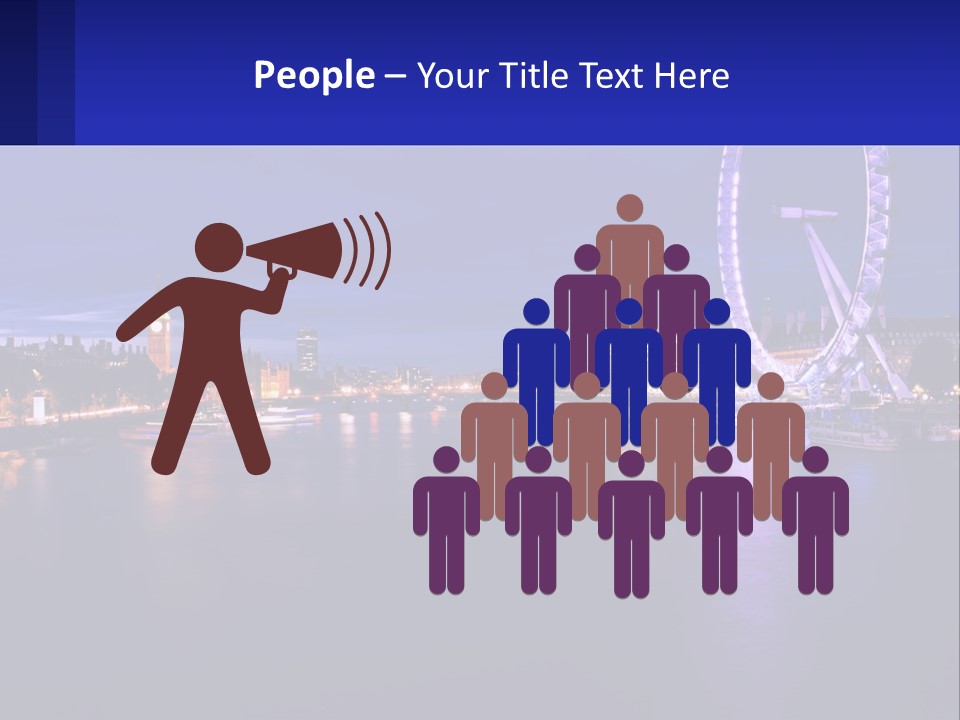 A Ferris Wheel In The Middle Of A River At Night PowerPoint Template