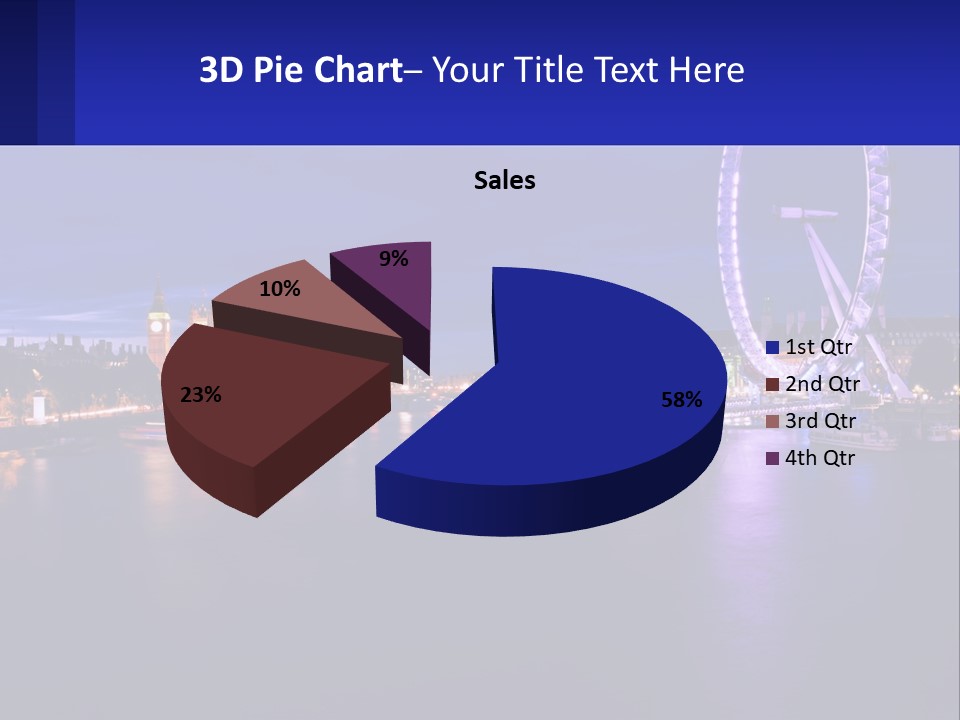 A Ferris Wheel In The Middle Of A River At Night PowerPoint Template