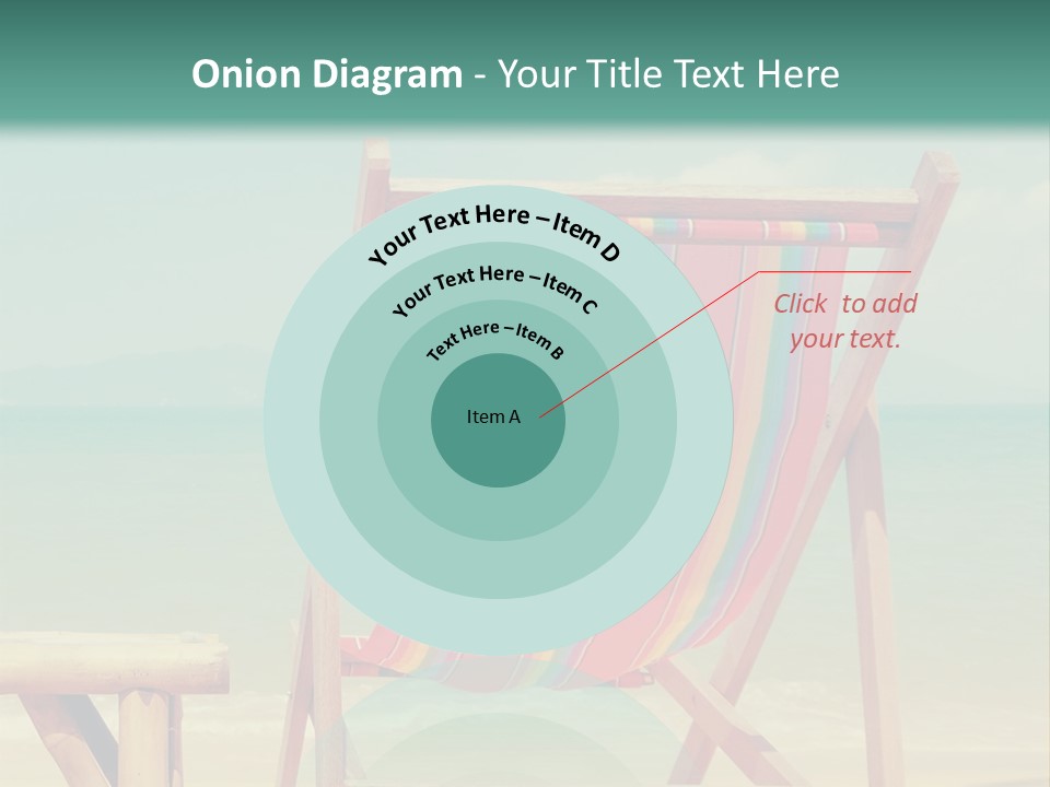 A Colorful Beach Chair Sitting On Top Of A Sandy Beach PowerPoint Template