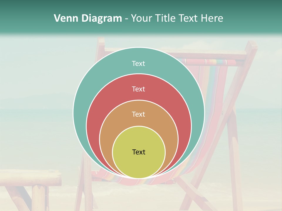 A Colorful Beach Chair Sitting On Top Of A Sandy Beach PowerPoint Template
