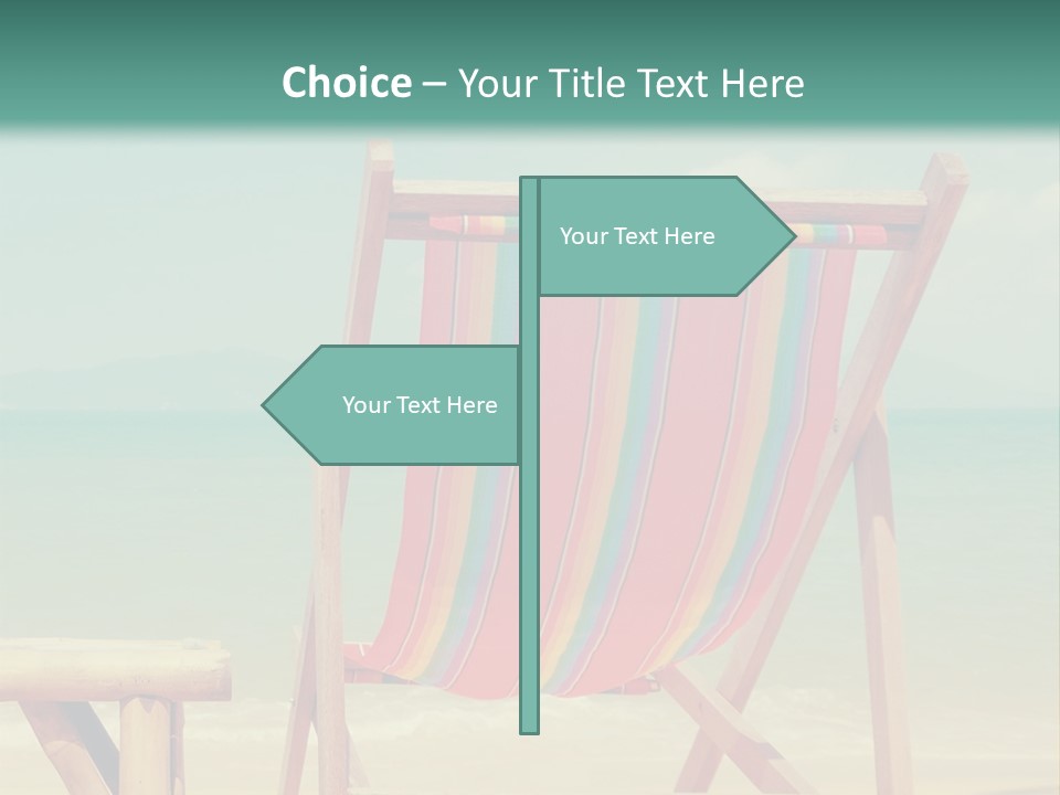 A Colorful Beach Chair Sitting On Top Of A Sandy Beach PowerPoint Template