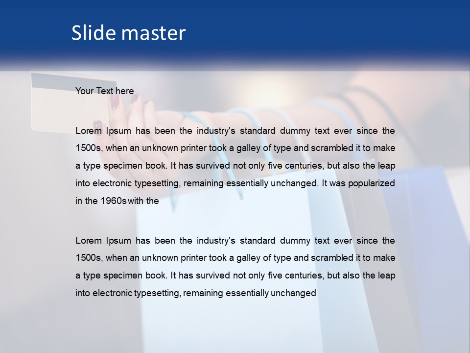 A Woman Holding Shopping Bags With A Credit Card In Her Hand PowerPoint Template