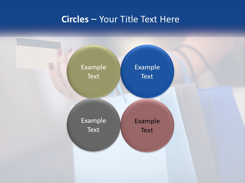 A Woman Holding Shopping Bags With A Credit Card In Her Hand PowerPoint Template