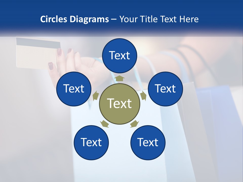 A Woman Holding Shopping Bags With A Credit Card In Her Hand PowerPoint Template