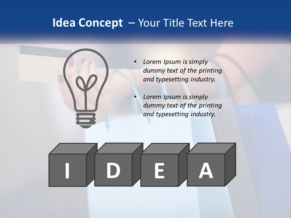 A Woman Holding Shopping Bags With A Credit Card In Her Hand PowerPoint Template