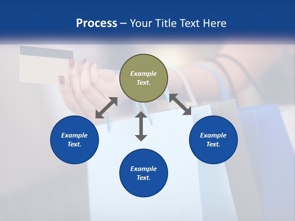 A Woman Holding Shopping Bags With A Credit Card In Her Hand PowerPoint Template