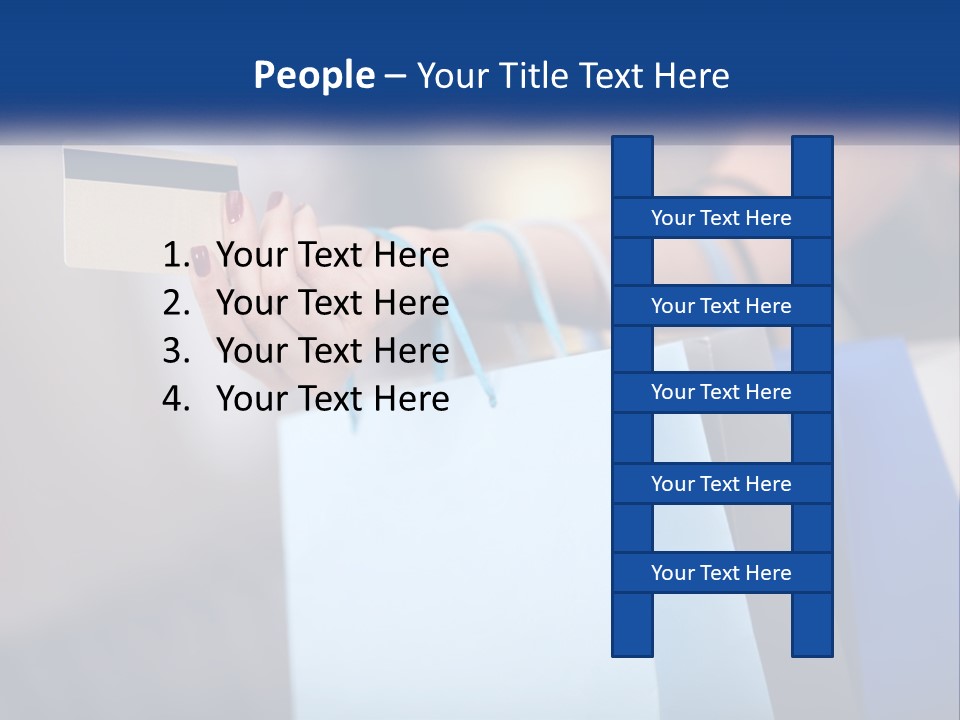 A Woman Holding Shopping Bags With A Credit Card In Her Hand PowerPoint Template