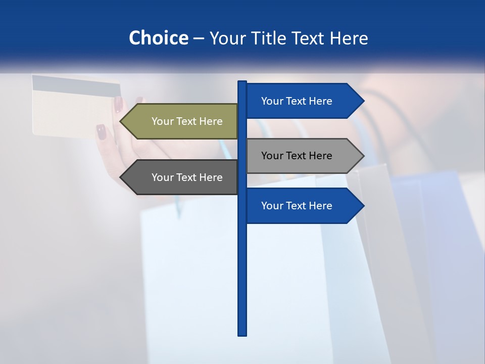 A Woman Holding Shopping Bags With A Credit Card In Her Hand PowerPoint Template