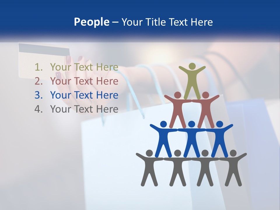 A Woman Holding Shopping Bags With A Credit Card In Her Hand PowerPoint Template