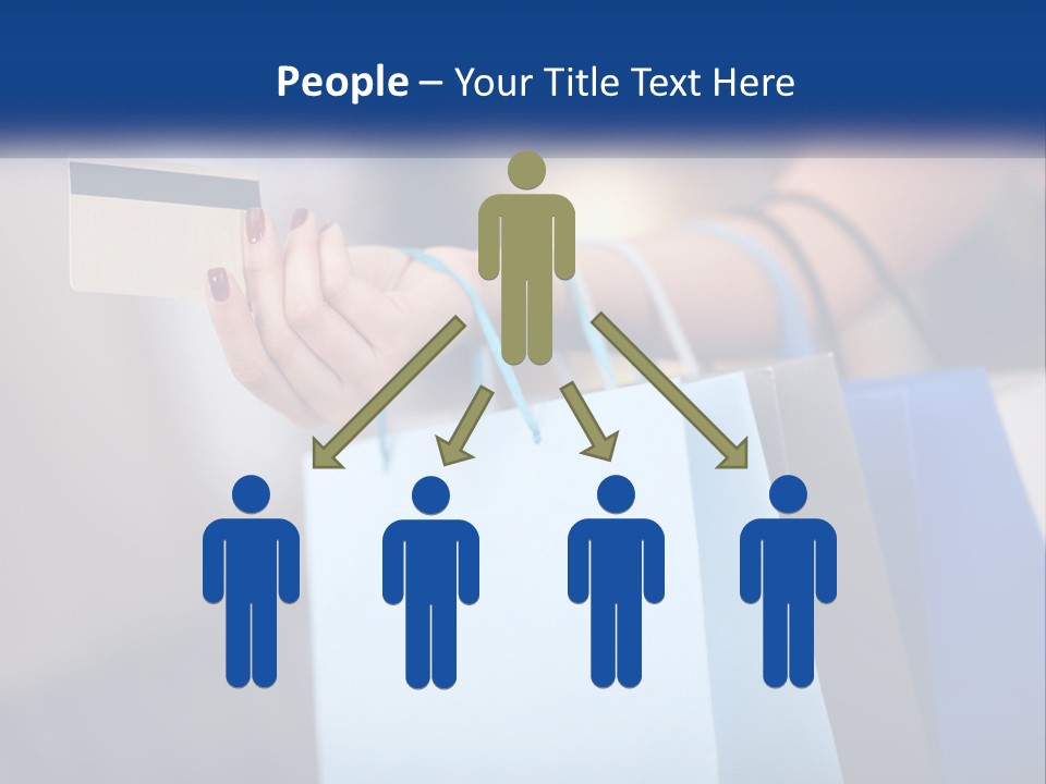 A Woman Holding Shopping Bags With A Credit Card In Her Hand PowerPoint Template