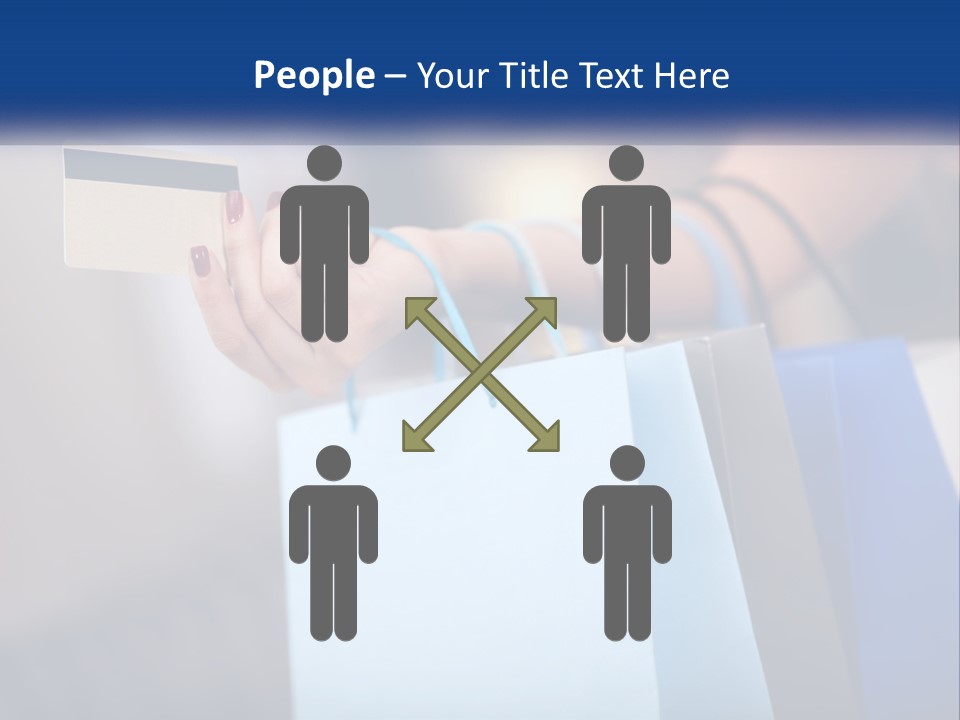 A Woman Holding Shopping Bags With A Credit Card In Her Hand PowerPoint Template