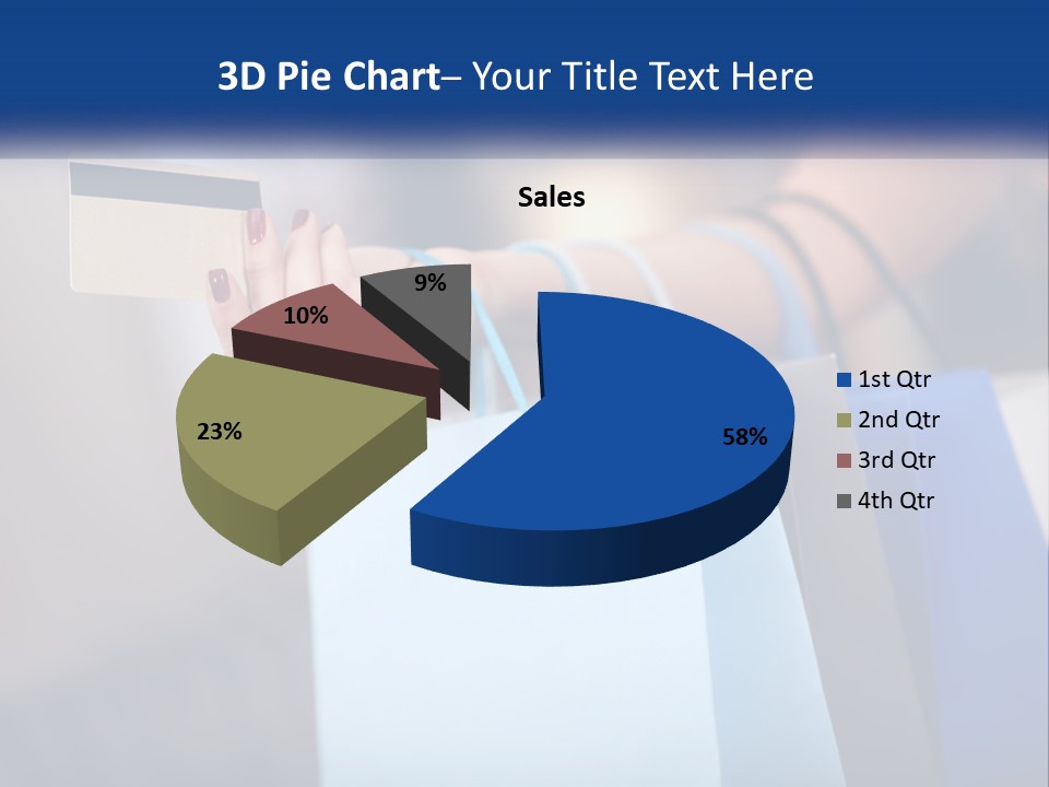 A Woman Holding Shopping Bags With A Credit Card In Her Hand PowerPoint Template