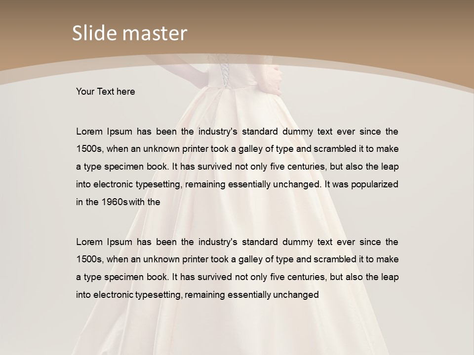 A Beautiful Woman In A Wedding Dress Powerpoint Template PowerPoint Template