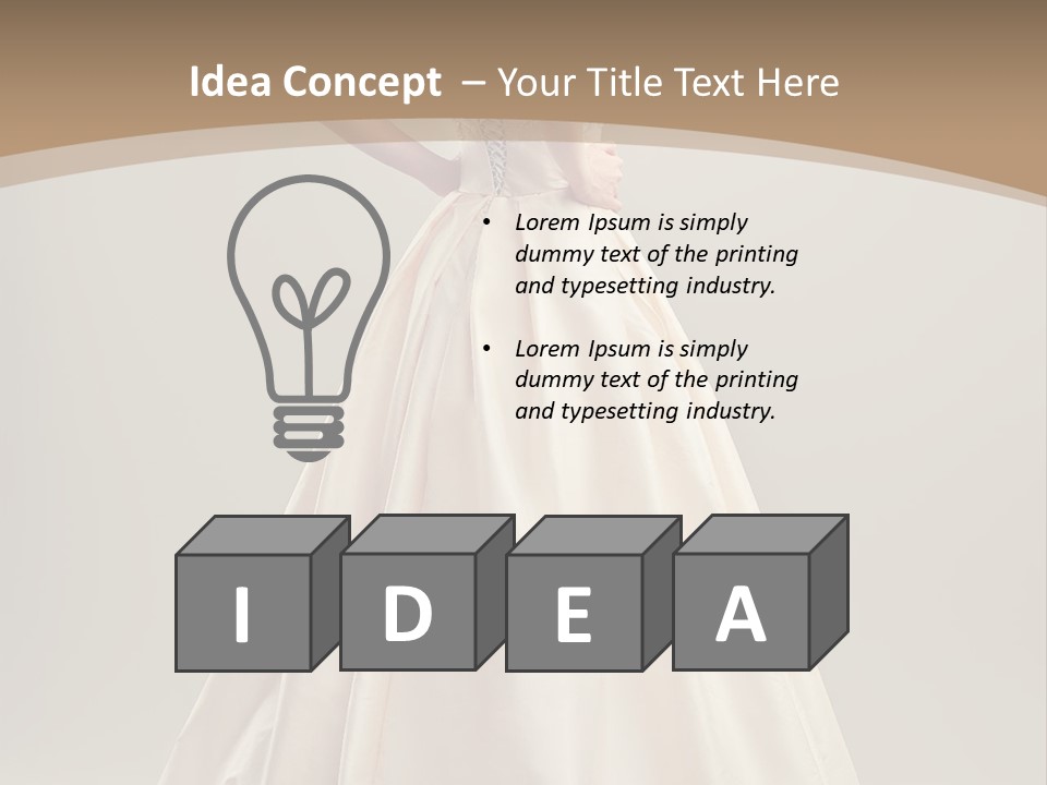 A Beautiful Woman In A Wedding Dress Powerpoint Template PowerPoint Template