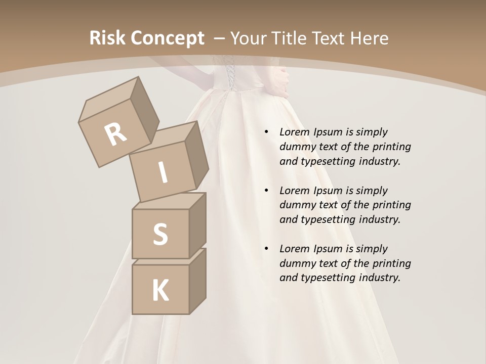 A Beautiful Woman In A Wedding Dress Powerpoint Template PowerPoint Template