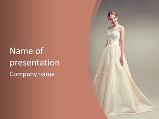 A Beautiful Woman In A Long Dress Powerpoint Template PowerPoint Template