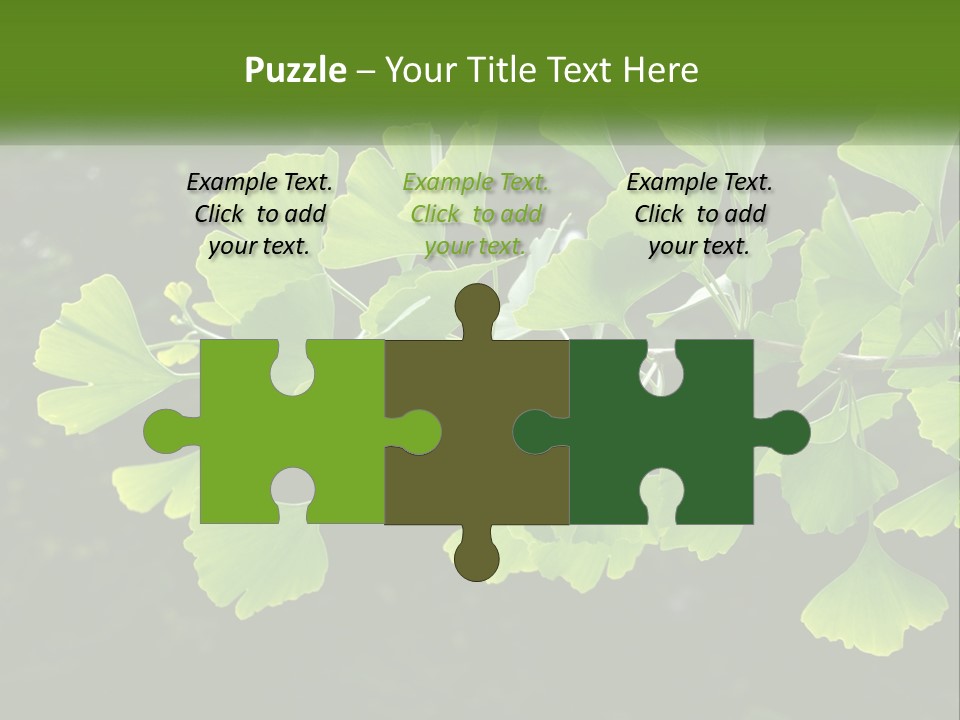 A Tree Branch With Green Leaves On It PowerPoint Template