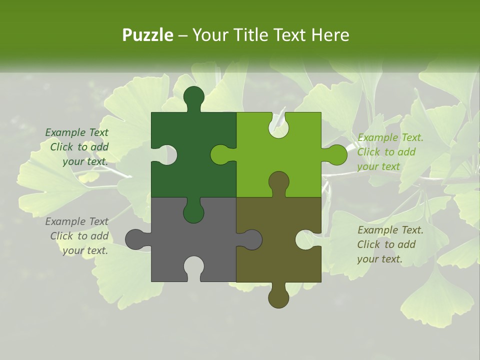 A Tree Branch With Green Leaves On It PowerPoint Template