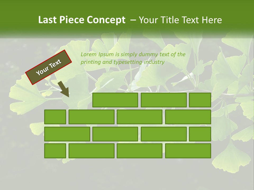 A Tree Branch With Green Leaves On It PowerPoint Template