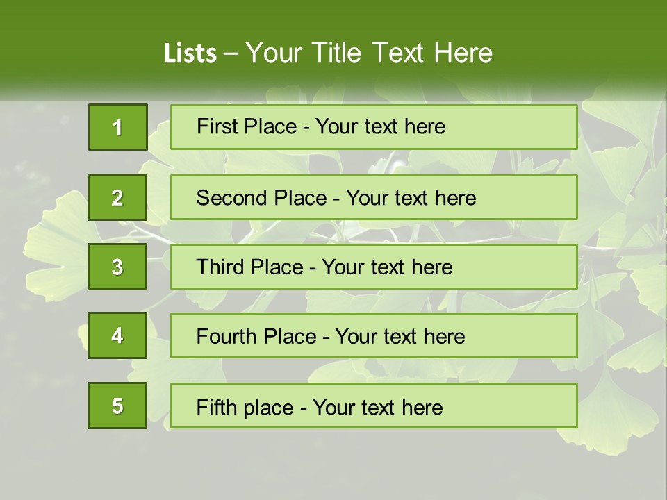 A Tree Branch With Green Leaves On It PowerPoint Template