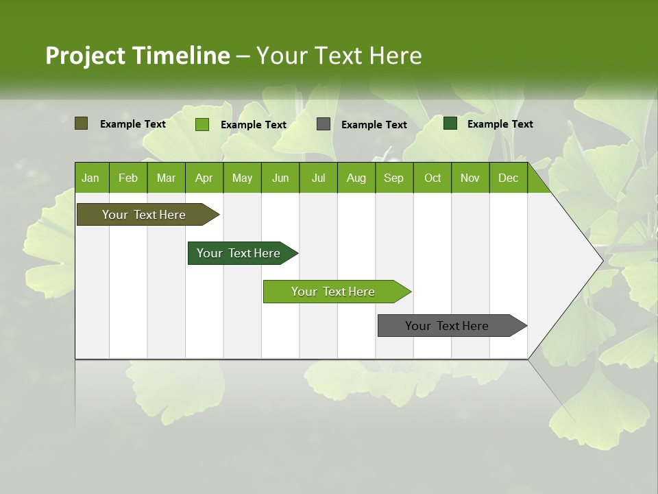 A Tree Branch With Green Leaves On It PowerPoint Template