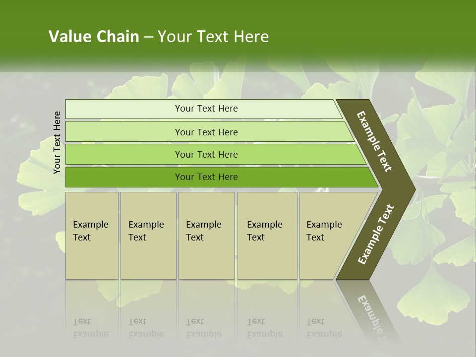 A Tree Branch With Green Leaves On It PowerPoint Template