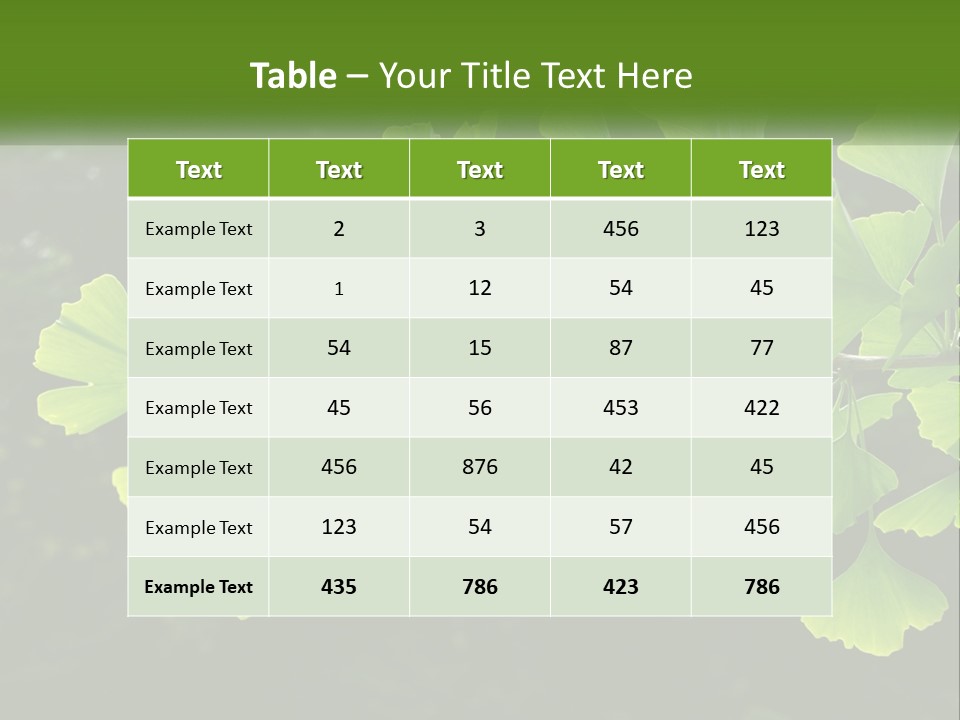A Tree Branch With Green Leaves On It PowerPoint Template