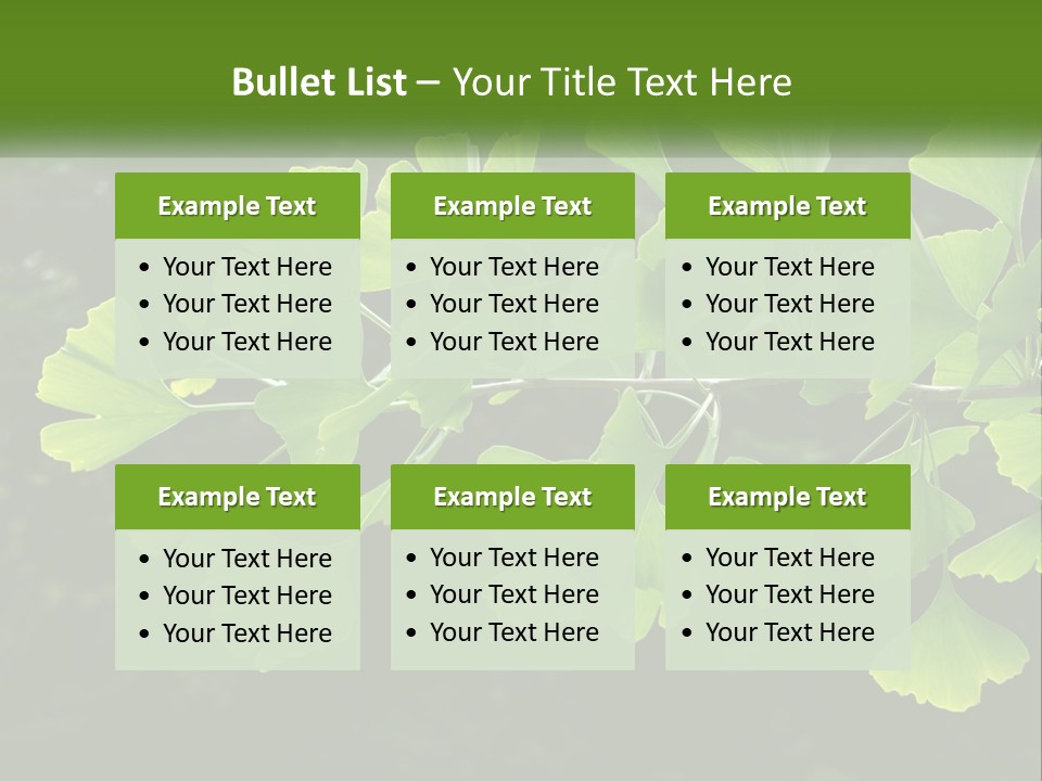 A Tree Branch With Green Leaves On It PowerPoint Template