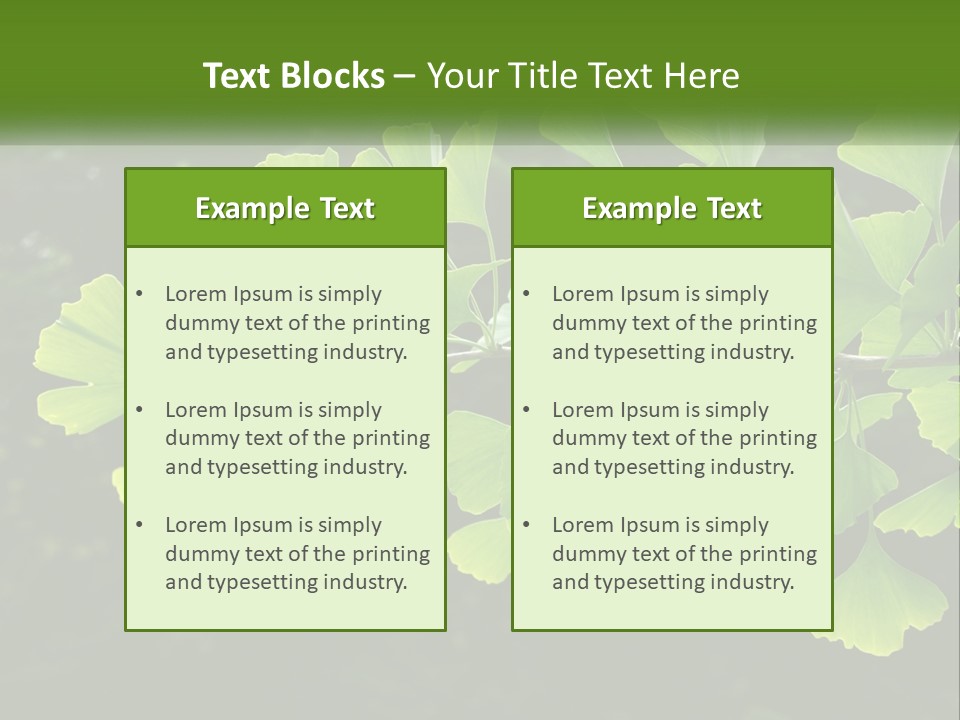 A Tree Branch With Green Leaves On It PowerPoint Template