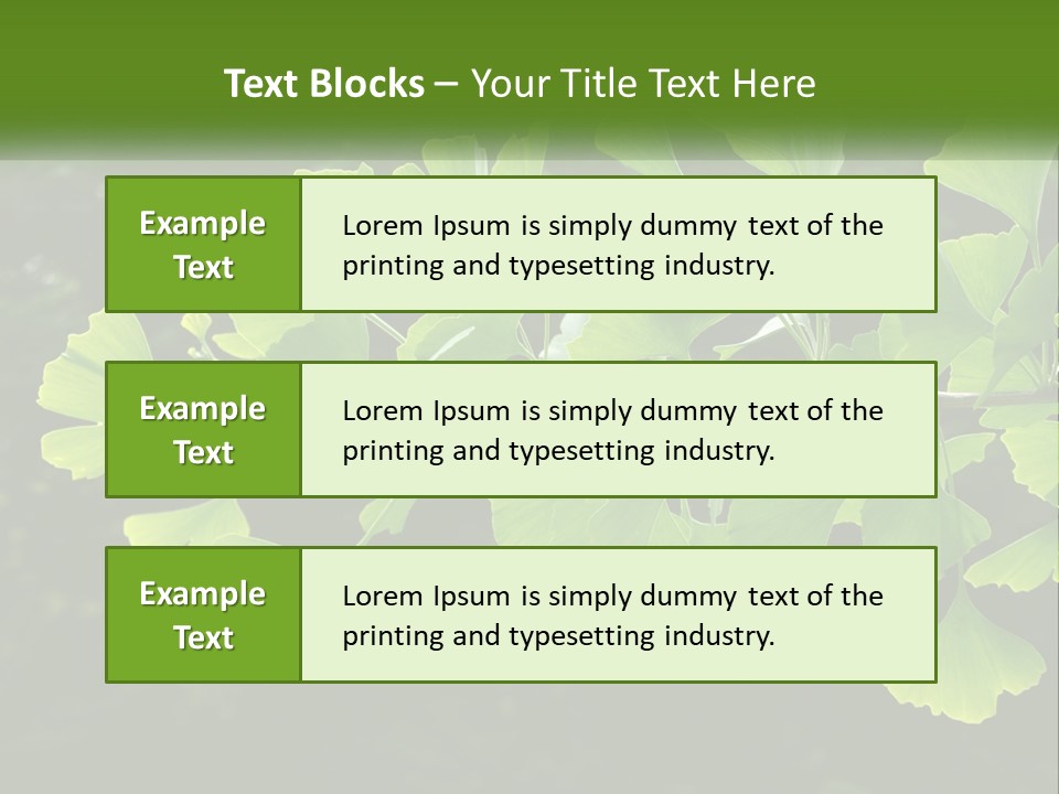 A Tree Branch With Green Leaves On It PowerPoint Template