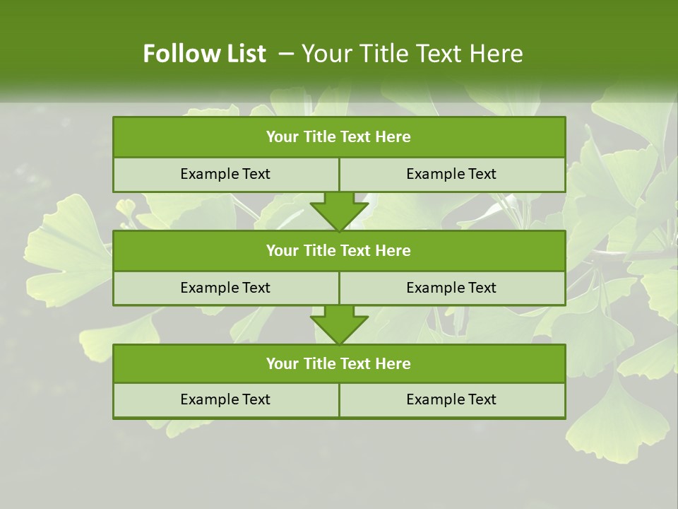 A Tree Branch With Green Leaves On It PowerPoint Template