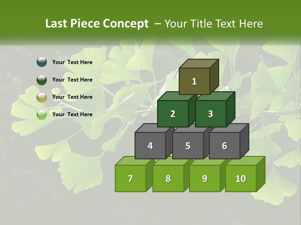 A Tree Branch With Green Leaves On It PowerPoint Template