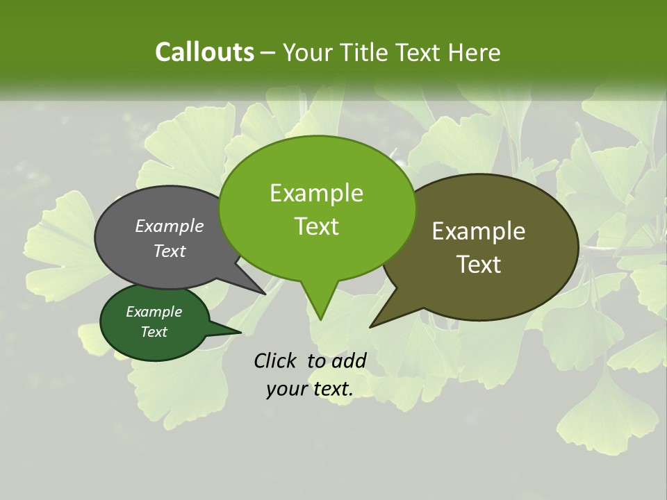 A Tree Branch With Green Leaves On It PowerPoint Template