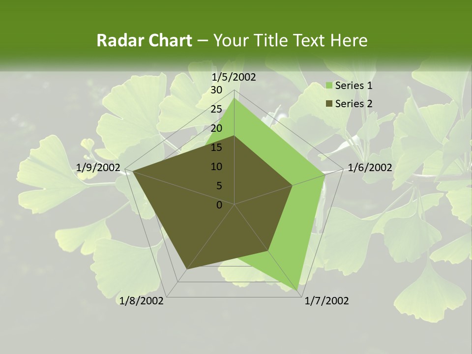 A Tree Branch With Green Leaves On It PowerPoint Template