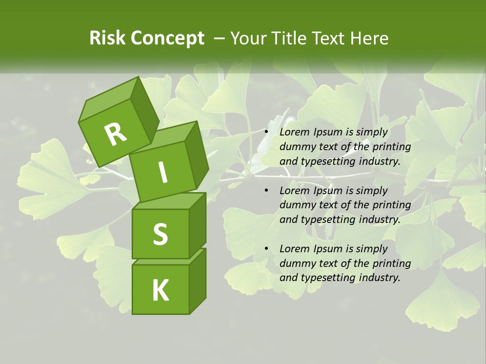 A Tree Branch With Green Leaves On It PowerPoint Template